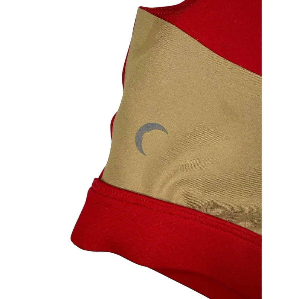 Zyia Beige on Red game day light tight Racerback bra Size Large Large‎